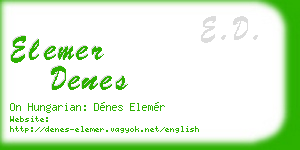 elemer denes business card