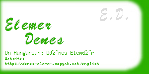 elemer denes business card